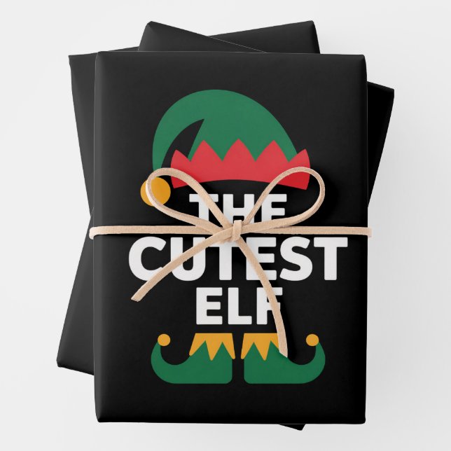 Niedliche Elf Matching-Familie Weihnachten Geschenkpapier Set (Beispiel)