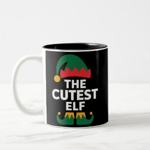 Niedliche Elf Matching-Familie Weihnachten Zweifarbige Tasse