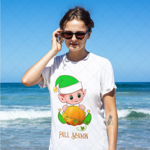 Niedliche Elf & Pumpkin Fall Saison T-Shirt
