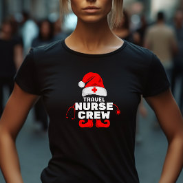 Niedliche Elf Reisen Krankenschwester Weihnachtsfe T-Shirt