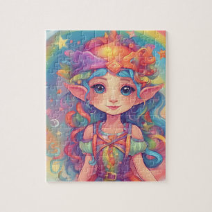 Niedliche Elfprinzessin im verzauberten Wald Puzzle