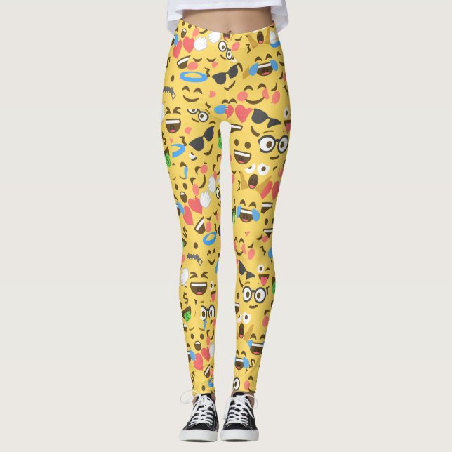niedliche emoji Liebe hört Leggings (Vorderseite)