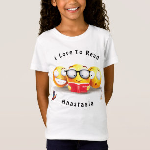Niedliche Emoji-Liebe lesen Kinderbücher personal T-Shirt