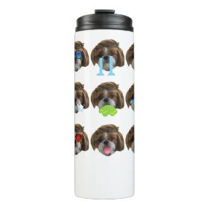 Niedliche Emotion gegenüber SHITZU Dog Funny T -  Thermosbecher