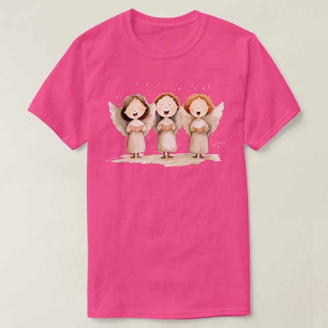 Niedliche Engel singen 1 T-Shirt (Design vorne)