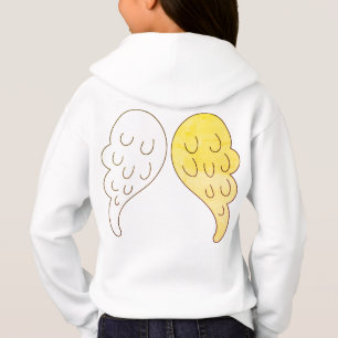 Niedliche Engel-Wings lächeln Halo Emoji Front Hoodie
