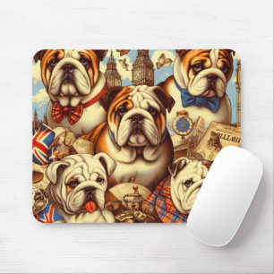 Niedliche englische Bulldogmalerei Mousepad