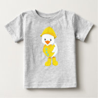 Niedliche Ente, Babyente, Ente im Regenmantel, Reg