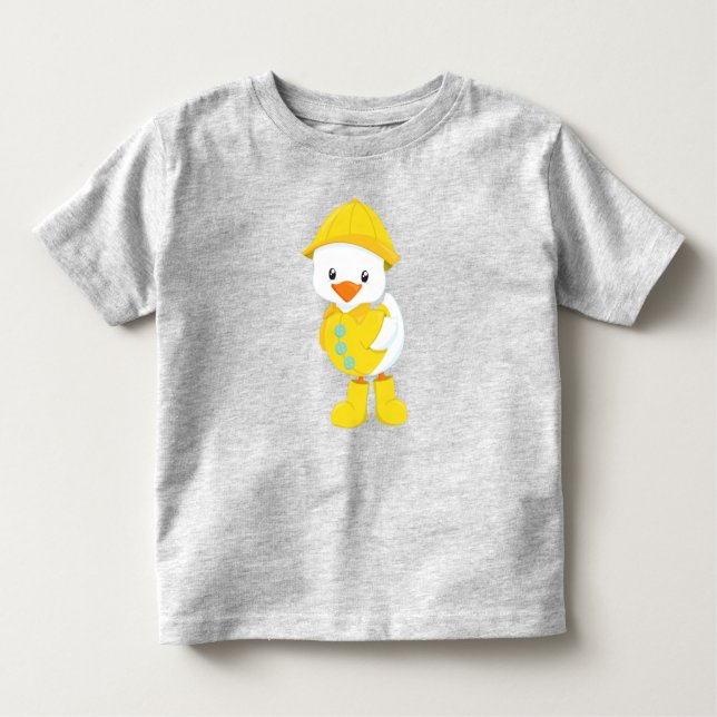 Niedliche Ente, Babyente, Ente im Regenmantel, Reg Kleinkind T-shirt (Vorderseite)