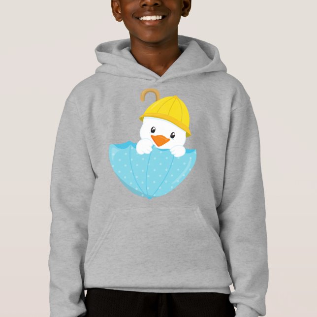 Niedliche Ente, Babyente, Ente mit Regenschirm, Re Hoodie (Vorderseite)