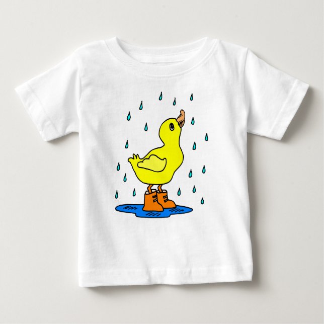 Niedliche Ente im Regen Baby T-shirt (Vorderseite)