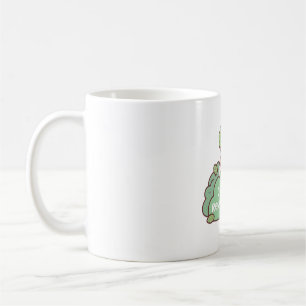 Niedliche Ente in Bushes, die Verantwortung für da Kaffeetasse