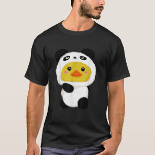 Niedliche Ente in Panda Anzug Halloween-Party T Sh T-Shirt