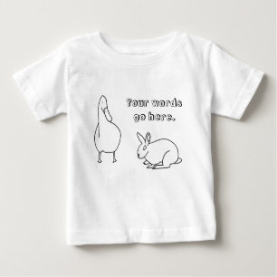 Niedliche Ente und Kaninchen, die Ihre Texthemden  Baby T-shirt