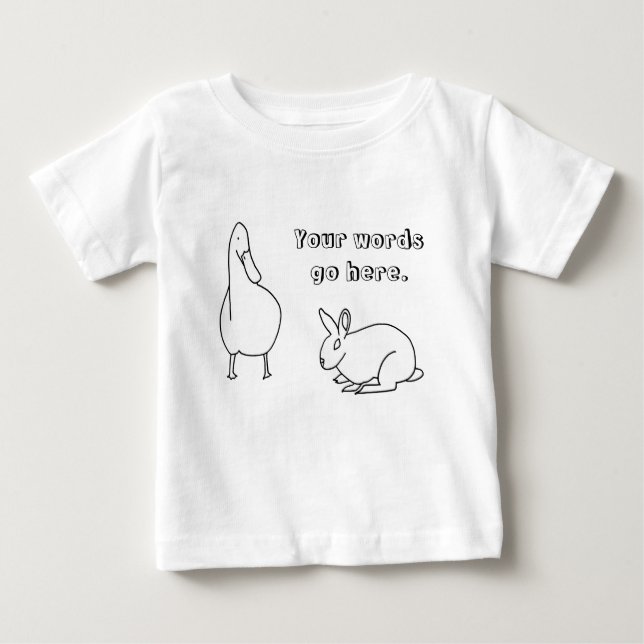 Niedliche Ente und Kaninchen, die Ihre Texthemden  Baby T-shirt (Vorderseite)