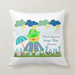 Niedliche Enten-April-Duschen Bring können Blumen Kissen