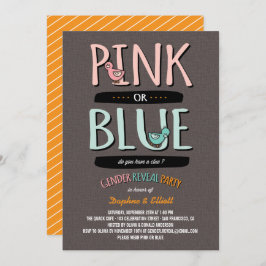 Niedliche Enten Rosa oder Blue Baby Gender Reveal Einladung