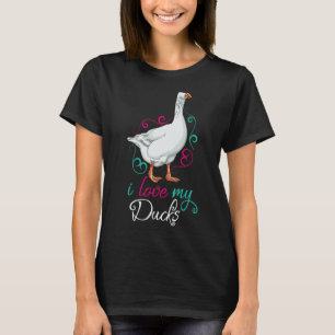 Niedliche Entenkalligraphie Liebe Meine Enten Vöge T-Shirt