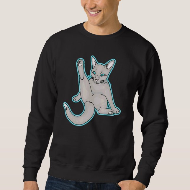 Niedliche entspannte Katze Sweatshirt (Vorderseite)