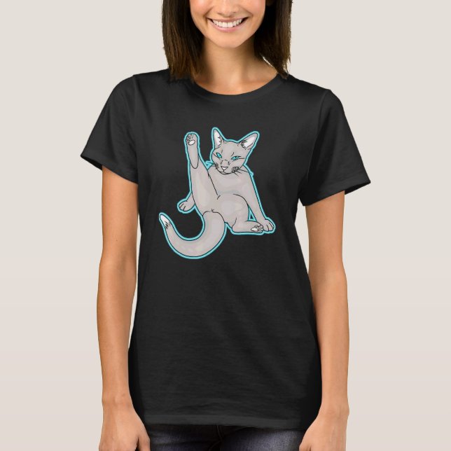 Niedliche entspannte Katze T-Shirt (Vorderseite)