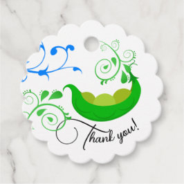 Niedliche Erbsen in einem Pod-Triplets grün Danke Geschenkanhänger