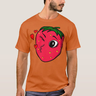 Niedliche Erdbeere Art Retro zu Obst T-Shirt