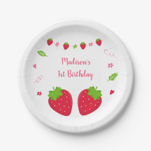 Niedliche Erdbeere Berry Sweet Geburtstag Pappteller