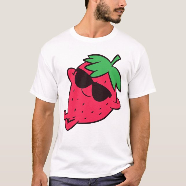 Niedliche Erdbeere Früchte Entspannen Lazy Strawbe T-Shirt (Vorderseite)
