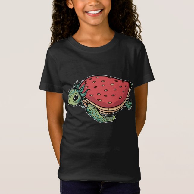 Niedliche Erdbeere Meeresschildkröte Adorable Ocea T-Shirt (Vorderseite)