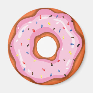 Niedliche Erdbeere Sprinkles Doughnut. Magnet