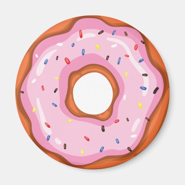 Niedliche Erdbeere tauchte Sprinklen Doughnut. Magnet (Vorne)