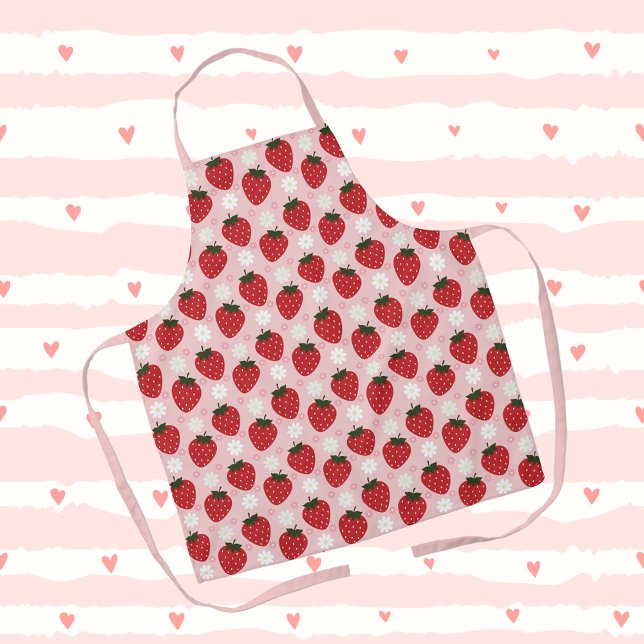 Niedliche Erdbeere und daisy-rosa Strap Schürze (Von Creator hochgeladen)