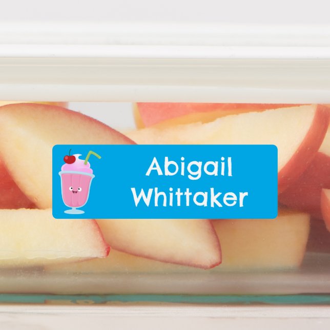 Niedliche Erdbeereissundae personalisiert Etiketten (Befestigt)