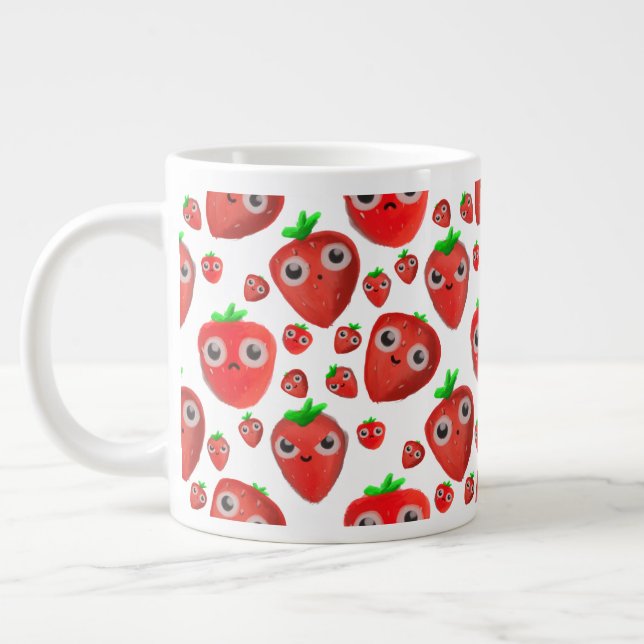 Niedliche Erdbeeren Jumbo-Tasse (Links)
