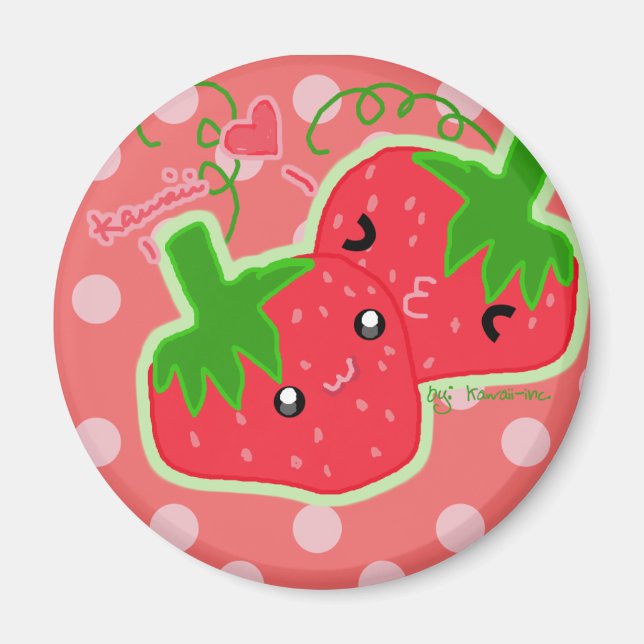 Niedliche Erdbeeren Magnet (Vorne)