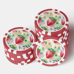 Niedliche Erdbeeren Regenbogen Geburtstagsparty Pokerchips