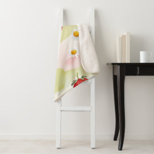 Niedliche Erdbeeren Regenbogen Geburtstagsparty Sherpadecke