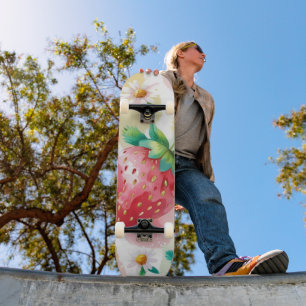 Niedliche Erdbeeren Regenbogen Geburtstagsparty Skateboard