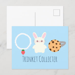 Niedliche Erdbeerenkette, sonnige und ringförmige Postkarte