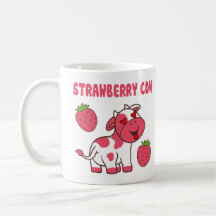 Niedliche Erdbeerkuh Kaffeetasse