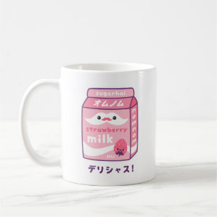 Niedliche Erdbeermilch Kaffeetasse
