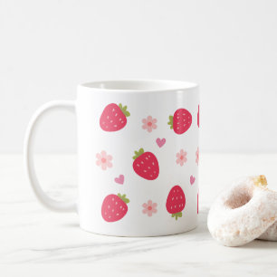 Niedliche Erdbeermuster Kaffeetasse