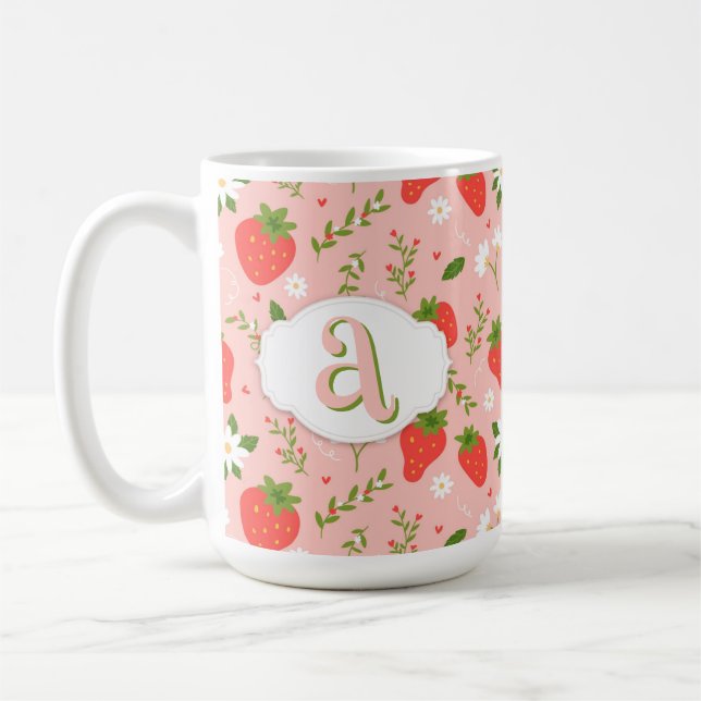 Niedliche Erdbeermuster-Tasse Kaffeetasse (Links)