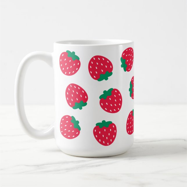 Niedliche Erdbeerobst für Erdbeeren LoveMug Kaffeetasse (Links)