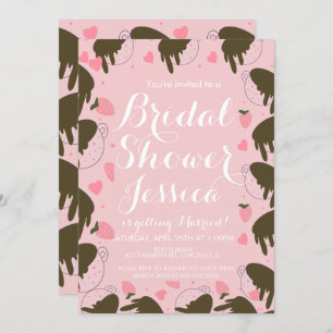 Niedliche Erdbeerschokolade Driving Coffee Hearts Einladung