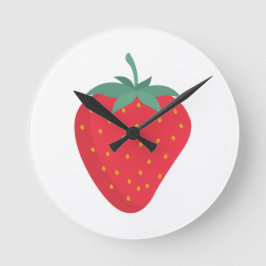 Niedliche Erdbeeruhr Runde Wanduhr