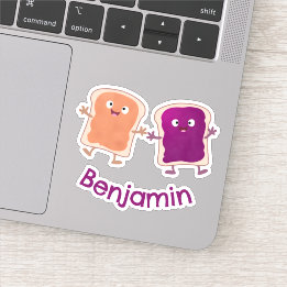 Niedliche Erdnussbutter und Gelee-Sandwich-Cartoon Aufkleber