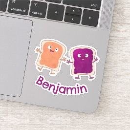 Niedliche Erdnussbutter und Gelee-Sandwich-Cartoon Aufkleber