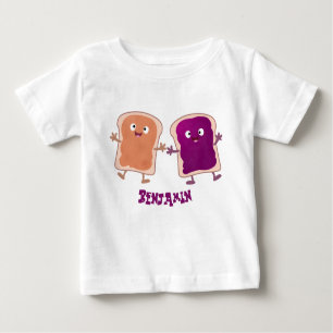 Niedliche Erdnussbutter und Gelee-Sandwich-Cartoon Baby T-shirt