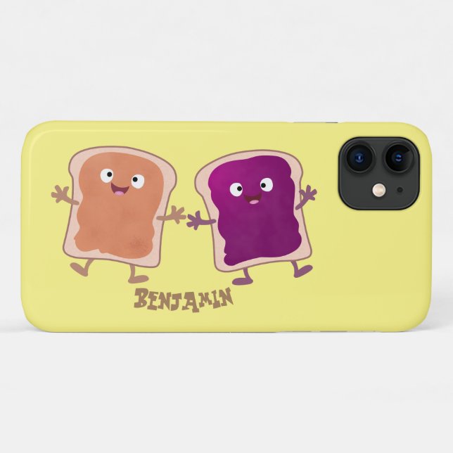 Niedliche Erdnussbutter und Gelee-Sandwich-Cartoon Case-Mate iPhone Hülle (Rückseite (Horizontal))